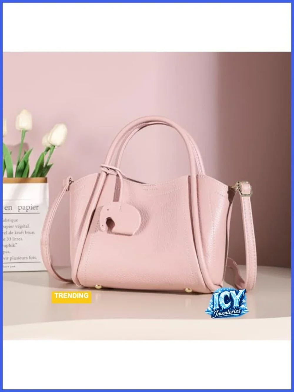 Women's Faux Leather Crossbody Purse Mini Handbag Top Handle Adjustable Strap